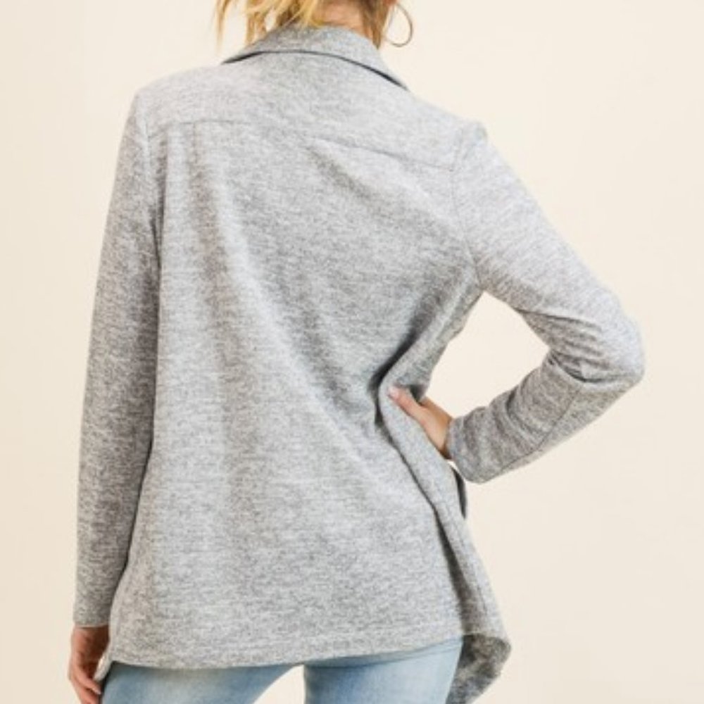 Gray Moto Knit Jacket - Picture 6 of 7